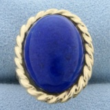 14ct Lapis Lazuli Solitaire Ring In 14k Yellow Gold