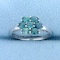 7 Stone Natural Green Chrysoberyl Ring In 14k White Gold