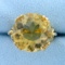 Vintage 20ct Citrine Statement Ring In 14k Yellow Gold