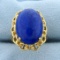 Large 10ct Lapis Lazuli Ring In 14k Yellow Gold