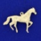 Heavy 3-d Horse Pendant Or Charm In 14k Yellow Gold