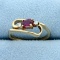 Designer 1/2ct Ruby And Diamond Ring In 14k Yellow Gold