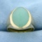 7ct Cabochon Jade Ring In 14k Yellow Gold