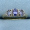 Tanzanite And Diamond Ring In 14k Yellow And White Gold