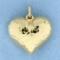 Hammered 3-d Heart Pendant In 14k Yellow Gold