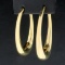 Italian-made Elongated Hoop Earrings In Gold Plated Sterling Silver