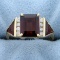 5ct Tw Garnet And Diamond Ring In 14k Yellow Gold