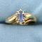 Tanzanite And Diamond Ring In 10k Yellow Gold
