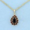 Italian-made Garnet Necklace In 14k Yellow Gold