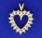 Diamond Heart Pendant In 14k Yellow Gold