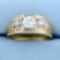 1.3ct Tw Men's Diamond Ring In 14k Yellow Gold