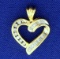 1/4ct Tw Diamond Heart Pendant In 14k Yellow Gold