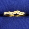 Wave Design Diamond Ring Band In 14k Yellow Gold