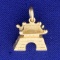 Traditional Asian Temple Or Shrine Charm Or Pendant In 14k Yellow Gold