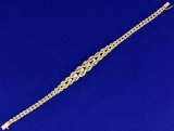 7 Inch Graduated Rope Style Diamond Bracelet In 14k Yellow Gold