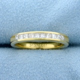 1/2ct Tw Princess Diamond Wedding Or Anniversary Band Ring In 18k Yellow Gold