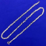 16 Inch Italian-made Braided S Link Sparkle Neck Chain In 14k Yellow And White Gold