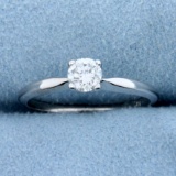 Diamond Solitaire .4ct Engagement Ring In 14k White Gold