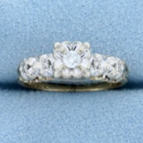 Vintage Diamond Ring In 14k Yellow And White Gold