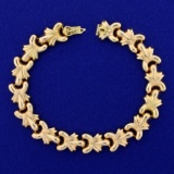 7 1/2 Inch Designer Link Bracelet In 18k Rose Gold