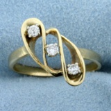 1/5ct Tw 3-stone Diamond Ring In 14k Yellow Gold