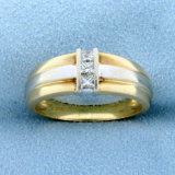 1/3ct Tw 3-stone Diamond Ring In 14k Yellow And White Gold