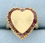 Amethyst Heart Pinky Ring In 14k Gold
