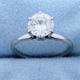 1.8ct Solitaire Diamond Engagement Ring In 18k White Gold