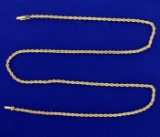 24 1/2 Inch Rope Style Neck Chain In 14k Gold