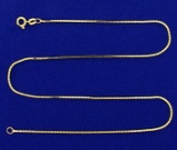 16 1/2 Inch Box Link Neck Chain In 18k Yellow Gold