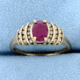 1ct Natural Ruby And Diamond Gold Ring