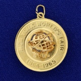 Collectible Antique 1964 New York World's Fair Pendant In 14k Yellow Gold