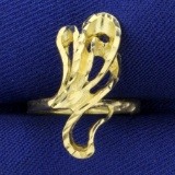 Unique Diamond Cut Designer Gold Ring In 14k Yellow Gold