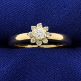 1/3ct Tw Diamond Flower Ring In 14k Yellow Gold