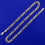 20 1/2 Inch Figaro Neck Chain In 14k Yellow Gold