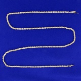 23 1/2 Inch Rope Style Neck Chain In 14k Yellow Gold