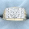 Men's 1.5ct Tw Diamond Ring With Nugget Style Band In 14k Yellow And White Gold