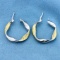1 1/4 Inch Designer Etched Hoop Earrings In 14k White And Yellow Gold