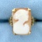 Antique Rectangular Cameo Ring In 14k Yellow Gold