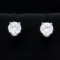 Over 1/2ct Tw Diamond Stud Earrings In 14k White Gold