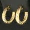 Italian-made Designer Hoop Earrings In 18k Yellow And White Gold