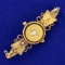 Antique Victorian Old European Cut .05ct Diamond Pin In 15k Yellow And White Gold