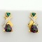 Mystic Topaz, Black Opal, And Diamond Earrings In 10k Yellow And White Gold