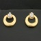 Diamond Door Knocker Design Earrings In 14k Yellow And White Gold