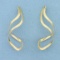 Large Designer Twisting Design Earring Enhancers In 14k Yellow Gold