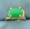 5ct Natural Jade Ring In 14k Yellow Gold