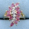 Pink Topaz And Diamond Ring In 14k Yellow Gold