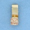 1ct Natural Morganite Pendant Or Slide In 14k Yellow Gold