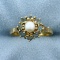 Color Changing Natural Alexandrite And Akoya Pearl Ring In 18k Yellow Gold