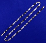 Italian-made 22 Inch Figaro Link Neck Chain In 10k Yellow Gold